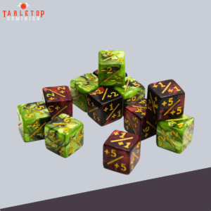 16mm D6 Dice Counters |Red & Green | 12 Pack
