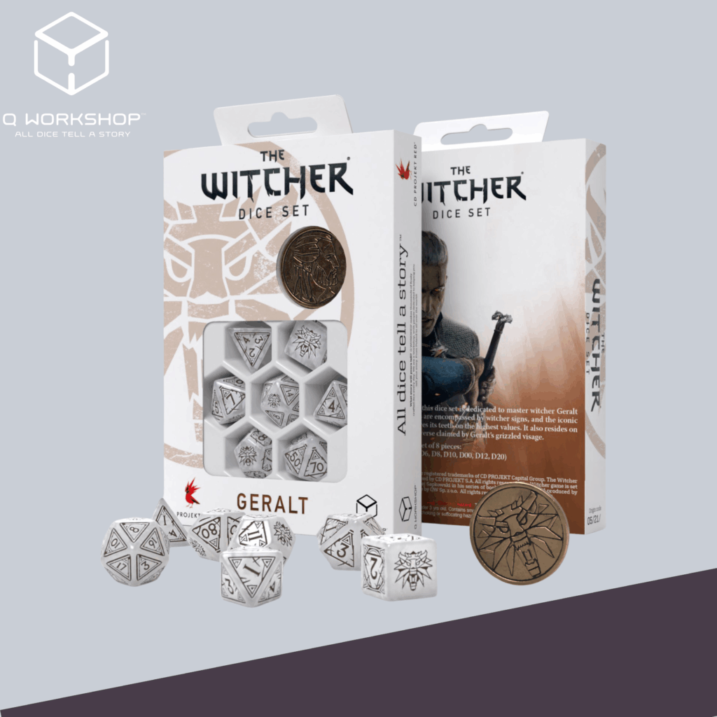 the-witcher-dice-set-geralt-the-white-wolf-7-stuks-munt