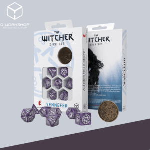 The Witcher Dice Set - Yennefer -Lilac and Gooseberries(7 stuks  + munt)