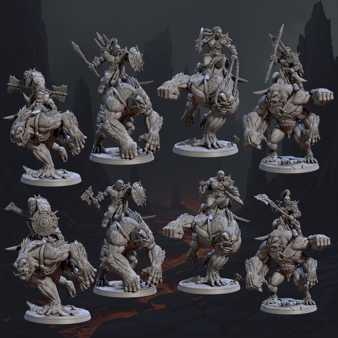 Blackcrag Orcs - Apefiend Riders