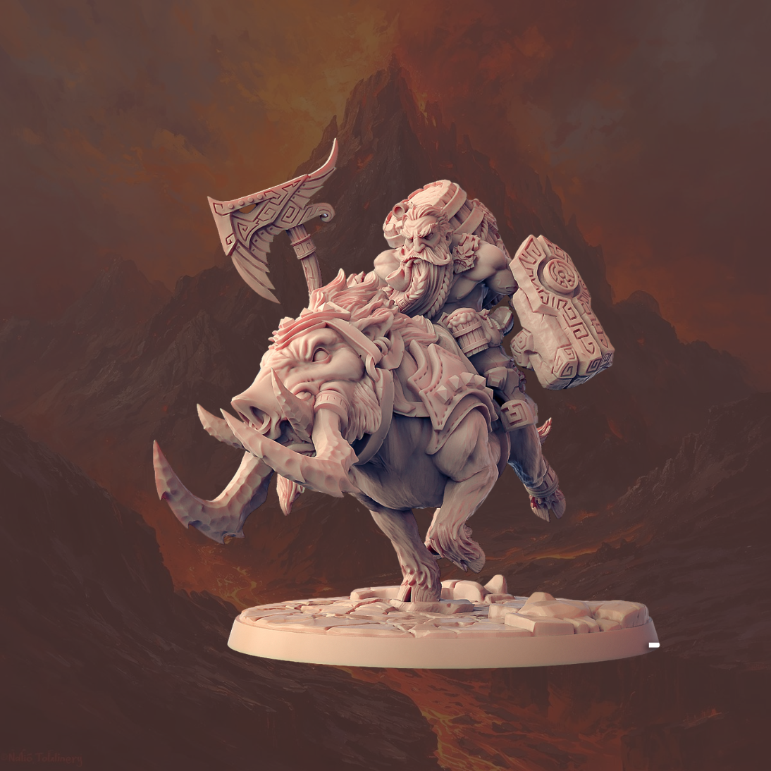 Dwarven Oathbreakers - Gino on Wulf-Hog